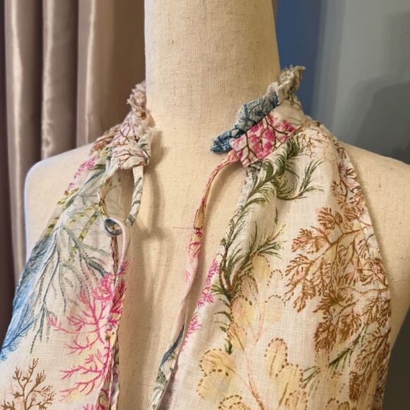 EUC Anthropologie Pilcro Tavi Floral Linen Swing Style Top Blouse Shirt SMALL - Picture 6 of 8